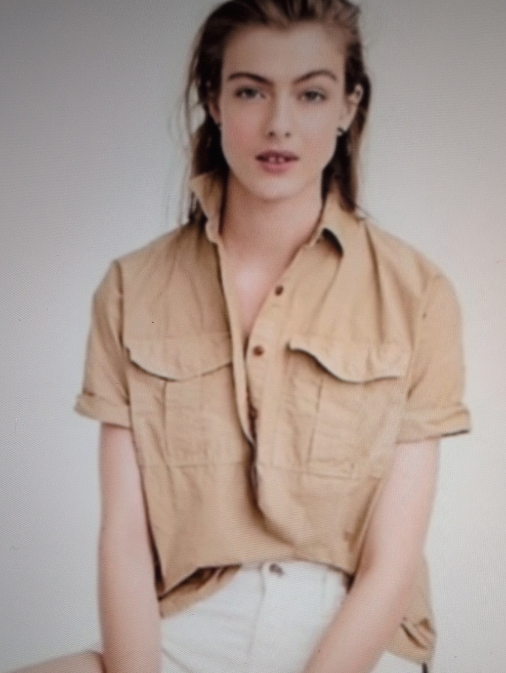 J. Crew Cargo Camp Shirt Garment Dyed